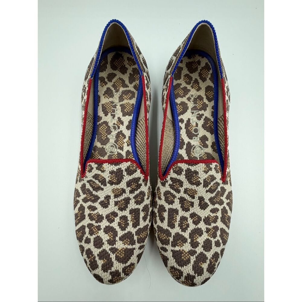 Rothy’s The Loafer Leopard Print Flats Women’s Size 9 Sustainable Knit Shoes EUC